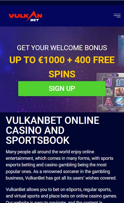 vulkane bet mobile view