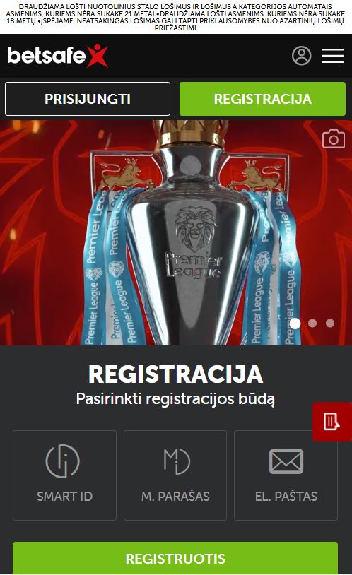 Betsafe mobile view